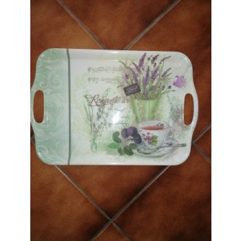 Melamin tálca levendulás füles 42 x 29 cm