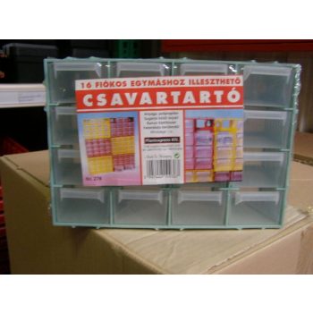 16 Fiókos egymáshoz illesztheto csavartartó